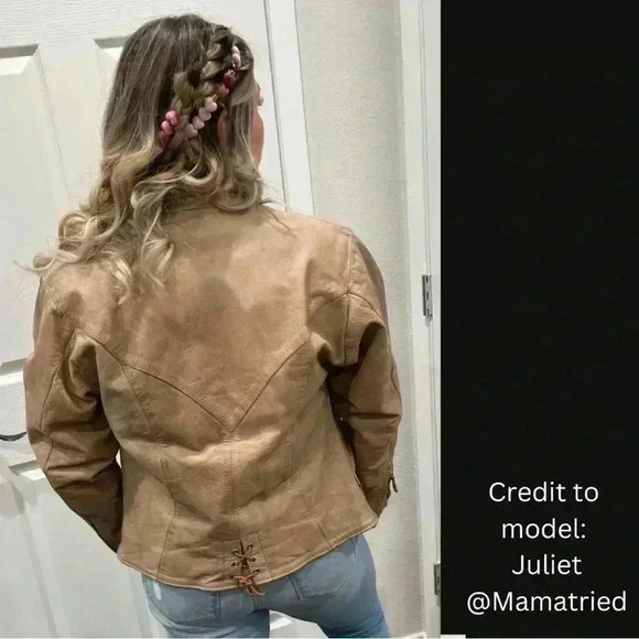 Hudson leather riding jacket vintage 80s-90’s style tan - Picture 2 of 7